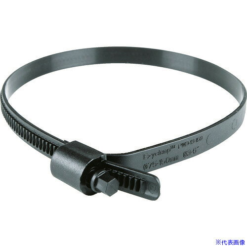 ■HCL 樹脂製ホースバンド Ezyclamp 締付径25.0～150.0mm 対辺8.0mm ナイロン66 PWD13150SCPA66BK(2068228)