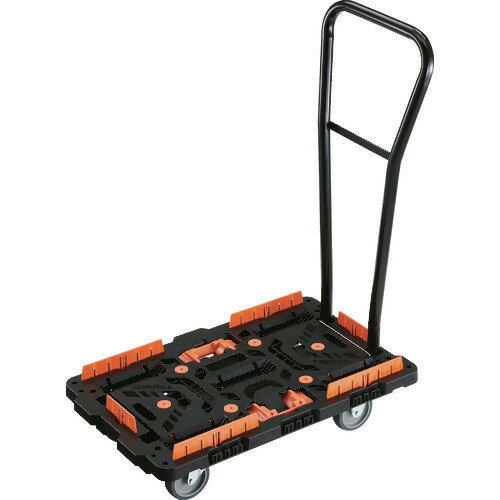 ■TRUSCO 連結式樹脂製平台車 ビートル 700X450 自在3輪 脱着式ハンドル付 コボレ止めセット とめたろう付 BT700KJ3HE100T(2068659)