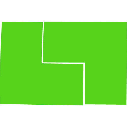 ■TRUSCO 蛍光L字シール グリーン 1シート2枚入 50x100x100 FLL502GN(2071906)