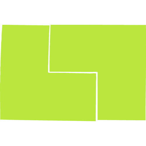 ■TRUSCO 蛍光L字シール イエロー 1シート2枚入 50x100x100 FLL502Y(2071909)