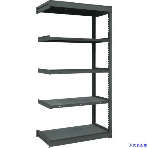 ■TRUSCO TUG型軽量ボルトレス棚 黒 100kg 連結型 940×624×H1800 5段 TUG10063L5BBK(2075497)[法人限定]..