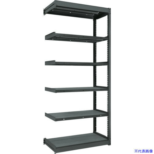 ■TRUSCO TUG型軽量ボルトレス棚 黒 100kg 連結型 1240×324×H2100 6段 TUG10074K6BBK(2075541)[法人限定..