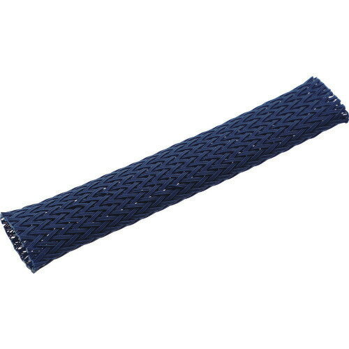 ■TRUSCO カラー編組チューブ 自然折径22mm 長さ10m 1巻 青 BTC19B(2076346)(4.0)