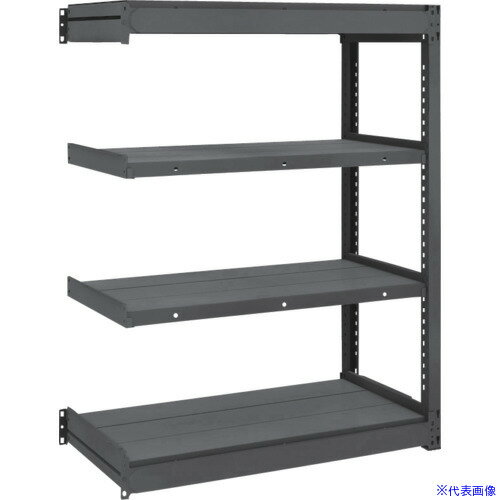 ■TRUSCO TUG型軽量ボルトレス棚 黒 100kg 連結型 1840×474×H1200 4段 TUG10046S4BBK(2077102)[法人限定..