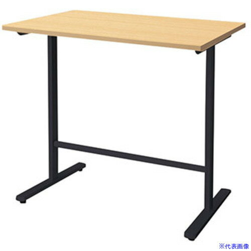 ■NAIKI ミーティングテーブル(配線無/直線テーブル ハイタイプ モプト MP型/天板：シルクウッド 脚：ブラック/W1200×D750×H1000 MPH1275BS(2088327)[送料別途お見積り][法人限定][外直送]