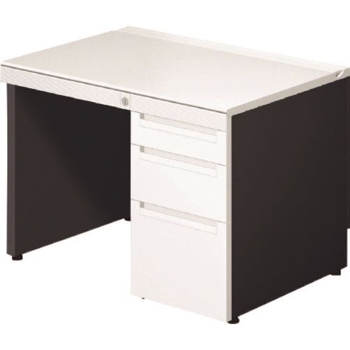 Office Desks - ■PLUS 673117)ステージオ 片袖机 ST−127L−P3 WS/BK ST127LP3WSBK(2107992)[送料別途お見積り][法人限定][外直送]