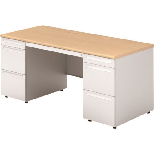 ■PLUS 669660)US 両袖机 US−NS167AL−33 WM/W4 USNS167AL33WMW4(2114750)[送料別途...