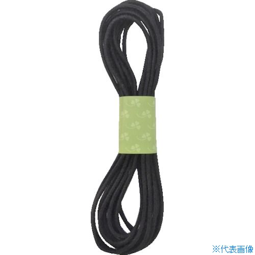 オレンジブック トラスコ中山　TRUSCOCLOVER 丸ゴム3本丸 黒 〔品番:26022〕[ 注番:2118351]特長●丈夫で伸縮性に優れた高品質のゴム紐です。用途●袖口のしぼり、帽子のあごひもやヘアゴムなどに。仕様●幅(mm)：2....