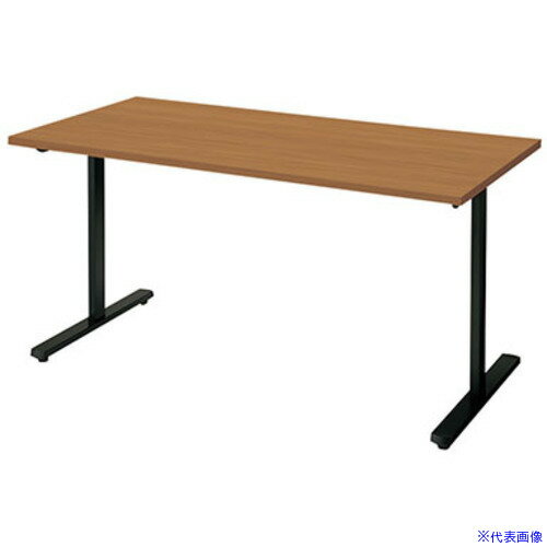 ■NAIKI ミーティングテーブル(配線無/直線テーブル モプト MP型/天板:ミディアムウォールナット 脚:ブ..
