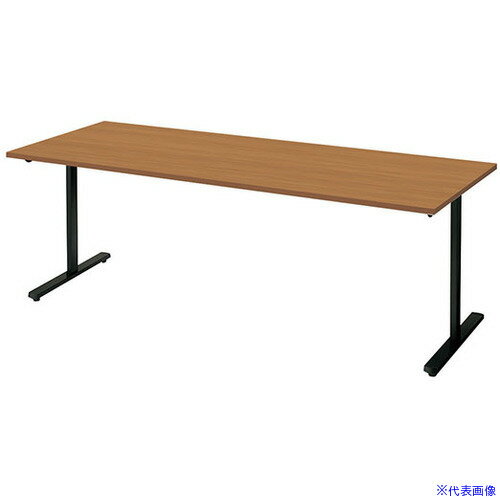 ■NAIKI ミーティングテーブル(配線無/直線テーブル モプト MP型/天板:ミディアムウォールナット 脚:ブ..