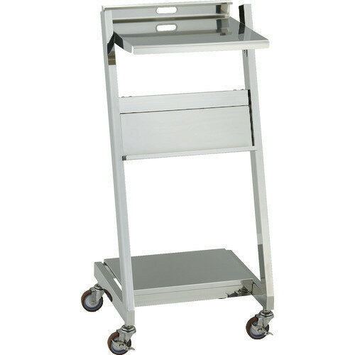 ■TRUSCO ハイワークテーブル オールステンレス ウレタン車輪 天板寸法400X400 H1052 HWTSU3(2152791)[..