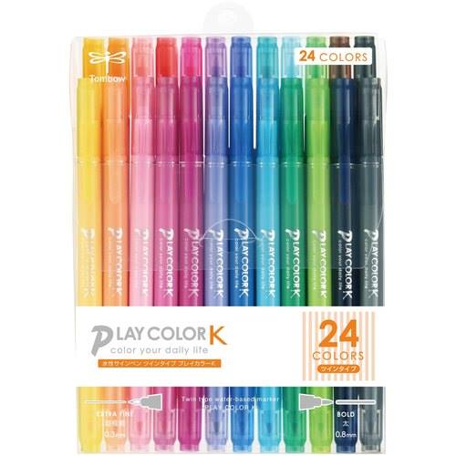オレンジブック トラスコ中山　TRUSCOTombow 水性サインペン プレイカラーK 24色セット 〔品番:GCF012〕[ 注番:2158101]特長仕様●芯径(mm)：0.3/0.8●色：24色仕様2●水性・染料インク材質/仕上セット内容/付属品注意原産国（名称）日本JANコード4901991060270本体質量220gオレンジブック トラスコ中山　TRUSCOTombow 水性サインペン プレイカラーK 24色セット 〔品番:GCF012〕[注番:2158101][本体質量：220g]分類》オフィス・住設用品》文具・事務用品》筆記具☆納期情報：メーカー取り寄品（弊社より発送）