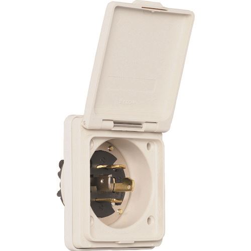 オレンジブック トラスコ中山　TRUSCOアメリカン電機 引掛形防水フランジインレット 〔品番:4325NW〕[ 注番:2165119]特長●耐熱性・耐油性・耐トラッキング性に優れるナイロン樹脂を使用してます。用途●屋外設置の移動機器やケーブルをなくしたい機器等に取り付けて電源を受電します仕様仕様2●引掛形　接地形3P30A250V　防水形フランジインレット　RoHS対応品材質/仕上●ナイロン樹脂製セット内容/付属品注意原産国（名称）日本JANコード4948265018988本体質量260gオレンジブック トラスコ中山　TRUSCOアメリカン電機 引掛形防水フランジインレット 〔品番:4325NW〕[注番:2165119][本体質量：260g]《包装時基本サイズ：74×85×96》〔包装時質量：260g〕分類》電子機器》電設配線部品》プラグ・コンセント☆納期情報：メーカー取り寄品（弊社より発送）