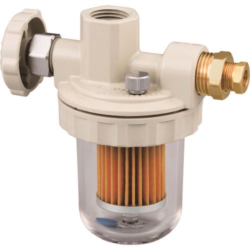 ■オンダ製作所 OF-100LV型 オイルストレーナー Rc1/2×Rc1/2 エアー抜ビス付 OF100LVY(2169768)[送料別途見積り][法人・事業所限定][掲外取寄]