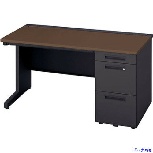 ■NAIKI 片袖デスク(浅型引出し付き) XEHH147HSBWN(2176292)[送料別途見積り][法人・事業所限定][直送]