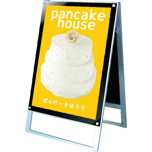 オレンジブック トラスコ中山　TRUSCOTOKISEI ポスター用スタンド看板マグネジ A1両面ブラック 〔品番:PSSKMNA1RB〕[ 注番:2177639]特長●従来品に比べポスター交換を簡単に行う事ができ、約10秒でポスター差し替え＋位置決めまで行えます。●パネルフレームが無いおしゃれなデザインでポスターを美しく展示できます。●高品質な日本製です。用途●店舗前等に設置して、ポスター・写真等の展示に使用できます。仕様●パネルサイズ：A1縦●両面/片面：両面●枠色：シルバー●規格：A1●適合サイズ：W664mm×H910mm●板面色：黒仕様2●●面板材質＝面板材質＝アルミ複合板（白）3mm厚＋アクリル板透明2mm 下辺アンダーバー付●化粧ビス材質＝アルミ／アルマイト仕上(シルバー)材質/仕上セット内容/付属品注意●※上側2ヵ所がマグネジ用化粧ビスとなります。原産国（名称）日本JANコード本体質量11.6kgオレンジブック トラスコ中山　TRUSCOTOKISEI ポスター用スタンド看板マグネジ A1両面ブラック 〔品番:PSSKMNA1RB〕[注番:2177639][本体質量：11.6kg]分類》オフィス・住設用品》文具・事務用品》パネル☆納期情報：オレンジブック掲載以外でメーカー直送品【法人限定＝会社名ご記入お願い致します。】