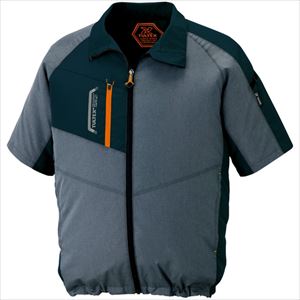 ■アイトス 空調服用半袖ジャケット(空調服TM) 杢チャコール LL AZ50198114LL(2271979)[送料別途見積り][法人・事業所限定][掲外取寄]