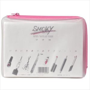 ■LIHIT クリヤーケース・スモーキィ(マチ付) 桃 B6 F271.PEACH(2282177)×5[送料別途お見積り][法人限定][掲外取寄]