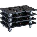 ■TRUSCO まとめ買い 連結式樹脂製平台車 ビートル 900X600 自在5輪 内2輪ストッパー付 4台セット BT900J5S2E100M4(235897...