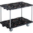 ■TRUSCO 連結式樹脂製2段台車 ビートル 900X600 自在5輪 内2輪ストッパー付 ハンドルなし BT920J5S2E100(2360488)(4)