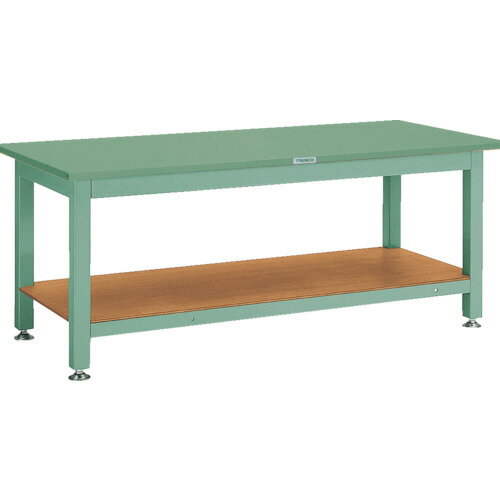 ■TRUSCO 重荷重作業台(3000kg)TW型 1800X900XH740 基本タイプ グリーン色 STW1809(2406799)[法人限定][直送元]