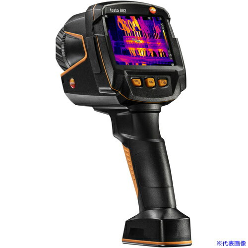 オレンジブック トラスコ中山　TRUSCOTESTO 赤外線サーモグラフィ testo 883ー1 〔品番:05608834〕[ 注番:2430234]特長●最小撮影距離は10cm、マニュアルフォーカスタイプなので、近接撮影でも焦点合わせを確実に行うことができます。●内蔵のWi-Fiモジュールにより、専用アプリを介してスマートフォンなどのモバイル端末(android/iOS)で遠隔撮影や熱画像の閲覧などが可能です。●testo883はコンパクトなボディに320×240ピクセルの素子、温度分解能0.04℃を採用した高画質赤外線サーモグラフィです。●タッチスクリーン搭載、デジタルズーム機能、巡回業務に適した場所認識機能、特定の温度帯を強調表示するアイソサーム機能など実用的な機能を搭載しています。用途●配電盤や分電盤の発熱管理、設備保全に。●研究開発に。●建物診断に。仕様●測定温度範囲(℃)：-30〜650●温度最小表示(℃)：0.04●測定視野角(°)：30°×23●空間分解能(mrad)：1.7-●使用温度範囲(℃)：-15〜+50°C●赤外線解像度(ピクセル)：320×240●ディスプレイサイズ：3.5インチ●電源(V)：3.7●幅(mm)：171●奥行(mm)：95●高さ(mm)：236EMC、 RED、 WEEE、 RoHS、 REACH仕様2●画素数：320×240（SR：640×480）●視野角：標準レンズ30°×23°●電源：リチウムイオン充電池材質/仕上●PC（プラスチック）/ABSセット内容/付属品●ケース●USB type-Cケーブル●ACアダプタ●Li-ion充電池●キャリーストラップ●Bluetoothヘッドセット●ケース、USB type-Cケーブル、ACアダプタ、Li-ion充電池、キャリーストラップ、Bluetoothヘッドセット●標準レンズ30°×23°注意原産国（名称）ドイツJANコード4029547023828本体質量824gオレンジブック トラスコ中山　TRUSCOTESTO 赤外線サーモグラフィ testo 883ー1 〔品番:05608834〕[注番:2430234][本体質量：824g]《包装時基本サイズ：410×340×190》〔包装時質量：4kg〕分類》測定・計測用品》環境計測機器》熱感知・測定器☆納期情報：メーカー直送品（送料元払い）【法人限定＝会社名ご記入お願い致します。】 ※北海道・沖縄・離島は運賃別途商品も含む