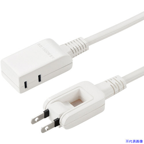 ■SANWA マイクロタップ 2個口 1m ホワイト TAPM61W(2501368)[送料別途お見積り][法人限定][掲外取寄]