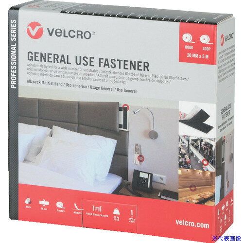 ■Velcro VELCRO[[R上]]結束テープ 多用途タイプ 幅20mm×長さ5m 黒 VELPS20002(2503654)