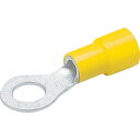 ■TRUSCO 環境配慮型絶縁被覆付圧着端子丸形φ6.4長さ30.5 (15個入)黄 TTMEX5.56(2505663)