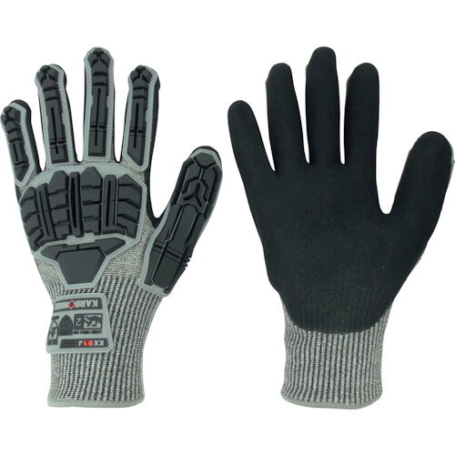 オレンジブック トラスコ中山　TRUSCOKARBONHEX 耐切創性 耐衝撃性手袋 KX−91J L 〔品番:KX91JL〕[ 注番:2522316]特長●耐切創性と耐衝撃性の安全性能です。●原手は13ゲージの薄手です。●バサルト繊維入りで耐切創強度が高いです。●ニトリルコーティングで耐摩耗性に優れています。用途●自動車関連、設備メンテナンス、ガラス関連、精密機械等の作業に。仕様●色：グレー/ブラック●サイズ：L●全長(cm)：25.5●手のひら周り(cm)：21.4●中指長さ(cm)：9.0●厚さ(mm)：1.5●ゲージ数：13●EN388 2016規格：4X42DP●リストカラー：灰●すべり止め：あり●耐切創レベル：X/D仕様2●ANSI/ISEA 138-2019：耐衝撃レベル2材質/仕上●甲部：ポリ塩化ビニール●手袋本体：高強度ポリエチレン、バサルト繊維（玄武岩繊維）、ポリエステル、ナイロン、スパンデックス、ラテックス●すべり止め部：ニトリルゴムセット内容/付属品注意●回転体に手が巻きこまれるおそれがあるときは、手袋を使用しないでください。●耐切創性繊維は絶対切れない素材ではありません。●又切れにくい素材ですが、扱う製品により条件が異なります。原産国（名称）中国JANコード4548890441108本体質量220gオレンジブック トラスコ中山　TRUSCOKARBONHEX 耐切創性 耐衝撃性手袋 KX−91J L 〔品番:KX91JL〕[注番:2522316][本体質量：220g]《包装時基本サイズ：260×150×20》〔包装時質量：225g〕分類》保護具》作業手袋》耐切創手袋☆納期情報：仕入れ先通常在庫品 (欠品の場合有り)