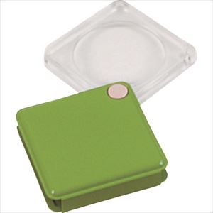 ■KONTEC ポケットルーペ 角 グリーン LP18P(2532943)[送料別途見積り][法人・事業所限定][外直送]