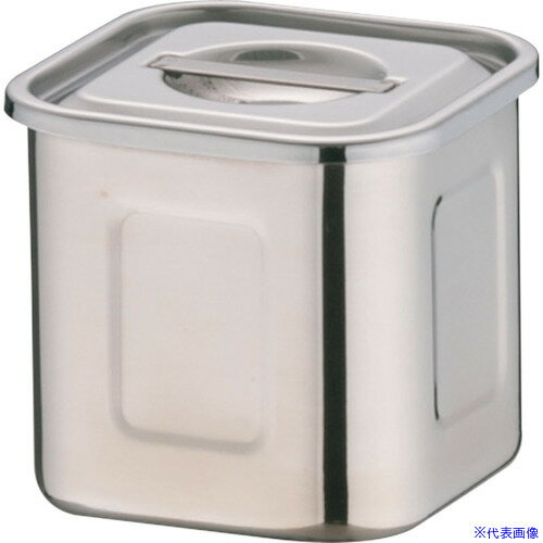 ■TKG エコクリーンUK18-8深型角キッチンポ ット 8cm AEK1301(2547356)[送料別途見積り][法人・事業所限..