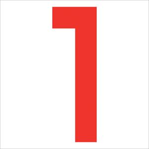 ■グリーンクロス カッティングステッカー 数字1 文字高100mm 赤 6300008235(2563700)[送料別途お見積り][法人限定][外直送]
