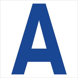 ■グリーンクロス カッティングステッカー 英字A 文字高100mm 青 6300008280(2563725)[送料別途見積り][..