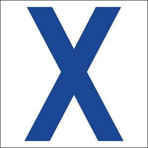 ■グリーンクロス カッティングステッカー 英字X 文字高100mm 青 6300008303(2563727)[送料別途見積り][法人・事業所限定][外直送]