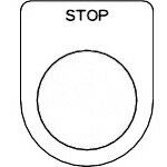 ■TRUSCO スイッチ銘板 STOP 黒 φ22.5(5枚入り) P22365P(2575131)