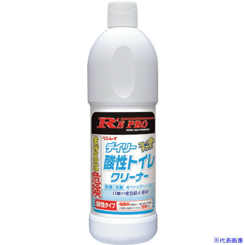 オレンジブック トラスコ中山　TRUSCOリンレイ R’sPRO デイリー酸性トイレクリーナー 800ML 〔品番:787734〕[ 注番:2579229]特長●フルーツ酸が、汚れ・黄ばみを強力に分解します。●数種類の「フルーツ酸」の相乗効果で尿石を確実に除去します。●100種類以上の香り成分をブレンドし、爽やかな香りが長続きします。●温水洗浄便座の故障リスクを低減：一般的な塩素系トイレクリーナーは金属腐食性の高いガスが発生しますが、デイリー酸性トイレクリーナーは金属腐食性の高いガスが発生しないので温水洗浄便座の内機を腐食させてしまうことがありません。●安心して毎日使用可能です。用途●毎日のトイレ洗浄に。●陶器製洗面台の洗浄に。●磁器タイル、目地の洗浄に。仕様●容量(ml)：800●ケース入数：12仕様2●規格 800mL　12本入／1ケース●送料：1缶（箱）700円、2缶（箱）500円×2＝1000円、3缶（箱）400円×3＝1200円、4缶（箱）以上元払い●強力タイプ・除菌・消臭材質/仕上●主成分：有機酸、グリコール系溶剤セット内容/付属品注意●用途以外の使用はしないで下さい。●他のワックス類や洗剤類などとの混合や混合使用は絶対に行わないでください。性能の低下などを起こす恐れがあります。●廃棄する場合は、内容を明確にした上、産業廃棄物処理業者に委託してください。●凍結する恐れのある場所や40℃以上の高温になるところには保管しないでください。（保管期限：未開封の状態で製造日より2年・製造日は正面下部に記載してあります。）●ご使用後の製品は、必ずキャップをしめてください。原産国（名称）日本JANコード4903339787733本体質量0.87kgオレンジブック トラスコ中山　TRUSCOリンレイ R’sPRO デイリー酸性トイレクリーナー 800ML 〔品番:787734〕[注番:2579229][本体質量：0.87kg]《包装時基本サイズ：77×77×260》〔包装時質量：1kg〕分類》清掃・衛生用品》労働衛生用品》トイレ用品☆納期情報：オレンジブック掲載以外でメーカー直送品【法人限定＝会社名ご記入お願い致します。】