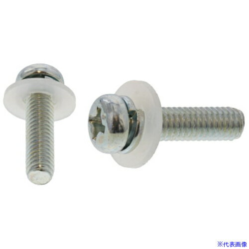 ■SUNCO 組込みねじ ナベP＝2N(SW+ナイロンW組(鉄(または標準)・ユニクロ) M5×10(400本入) 1000N0020050010001(2586381)[送料別途見積り][法人・事業所限定][掲外取寄]