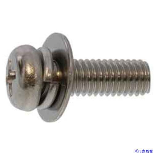 ■SUNCO 組込みねじ (+)ナベP＝3 薄板用(鉄(または標準)・三価ホワイト) M5×14(500本入) 1000U0030050014003(2587937)[送料別途お見積り][法人限定][掲外取寄]