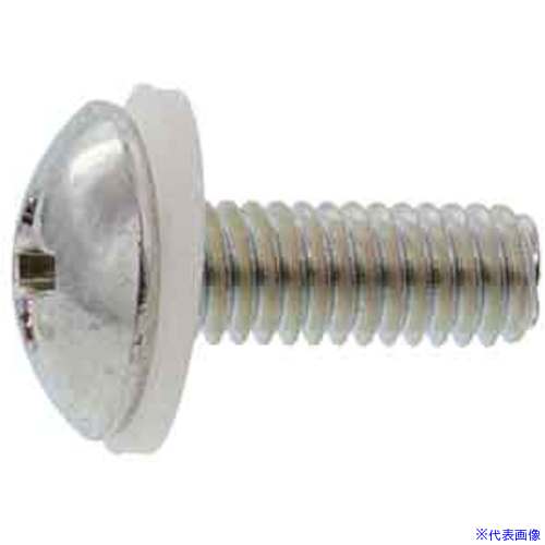 ■SUNCO 組込みねじ (+)トラスP＝N(ナイロンW組(鉄(または標準)・三価ホワイト) M6×12(200本入) 1000N3000060012003(2589604)[送料別途見積り][法人・事業所限定][掲外取寄]