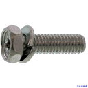 ■SUNCO 組込みねじ (+)アプセットP=2(黄銅・ニッケル) M6×12(400本入) 100101020060012005(2602177)[送料別途お...