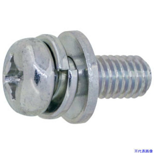 ■SUNCO 組込みねじ (+)ナベI＝3(薄板用(鉄(または標準)・三価ホワイト) M3×6(1600本入) 1000U0130030006003(2609743)[送料別途見積り][法人・事業所限定][掲外取寄]