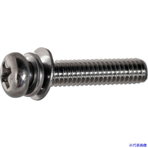 ■TRUSCO ナベ頭座金組込ねじ P=4 ステンレス M4×10 430本入 (ばね座金+JIS小形ワッシャー付き) ヘキサゴンパック S0170410(2621567)[送料別途お見積り][法人限定][メーカー取寄]