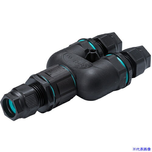 オレンジブック トラスコ中山　TRUSCOタカチ 分岐Y型防水中継コネクタ 〔品番:THB399Y3P〕[ 注番:2687319]特長●本体がY型なのでケーブルを分岐させたい時などに便利です。●結線方式はネジ式で手軽に作業ができます。●端子部は3Pです。仕様●色：ブラック/グリーン●極数：3P●適合電線：φ7〜φ13.5仕様2材質/仕上●プラスチック/ゴム（PA66GF/TPE）セット内容/付属品注意原産国（名称）イタリアJANコード本体質量84.4gオレンジブック トラスコ中山　TRUSCOタカチ 分岐Y型防水中継コネクタ 〔品番:THB399Y3P〕[注番:2687319][本体質量：84.4g]分類》電子機器》電気・電子部品》コネクタ☆納期情報：メーカー取り寄品（弊社より発送）