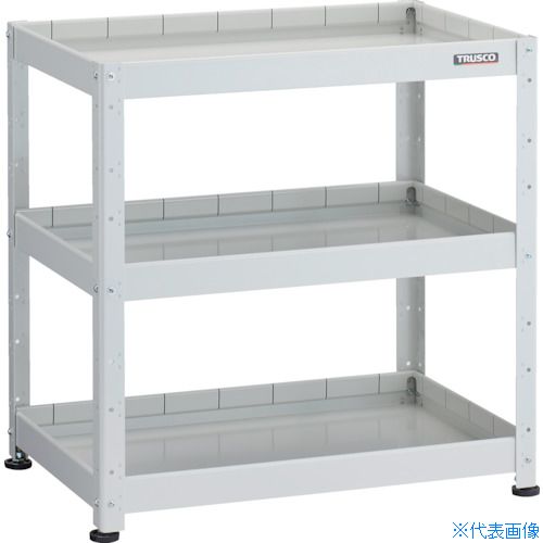 ■TRUSCO 小型ボルト式棚 バーディワゴンラック型 750X500 深3段 ホワイト BDWR973F3W(2697207)