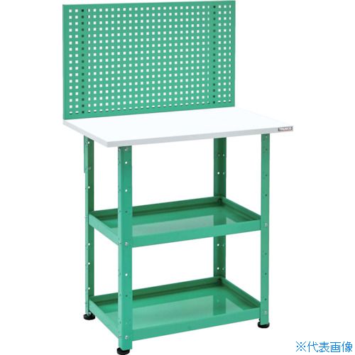 ■TRUSCO 小型ボルト式棚 バーディワゴンラック型 上部パンチングパネル 天板仕様 600×400×1352 BDWRP962TYG(2697213)
