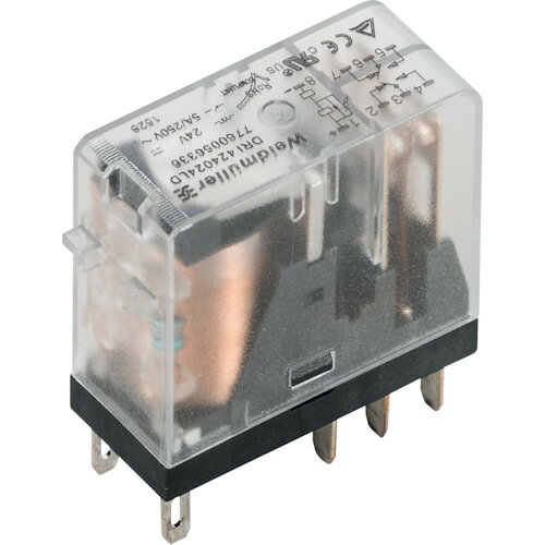 ■ワイドミュラー リレー DRIシリーズ DC24V駆動 5A C接点 極数2 LED、フリーホイールダイオード付き 7760056336(2716080)×20[送料別途お見積り][法人限定][掲外取寄]