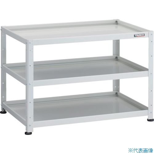 ■TRUSCO 小型ボルト式棚 バーディワゴンラック型 900X600 3段 ホワイト BDWR793W(2...