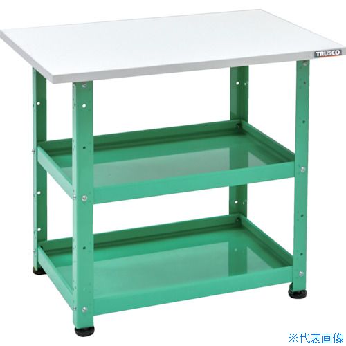 ■TRUSCO 小型ボルト式棚 バーディワゴンラック型 600X400 天板付 ヤンググリーン BDWR762TYG(2721036)