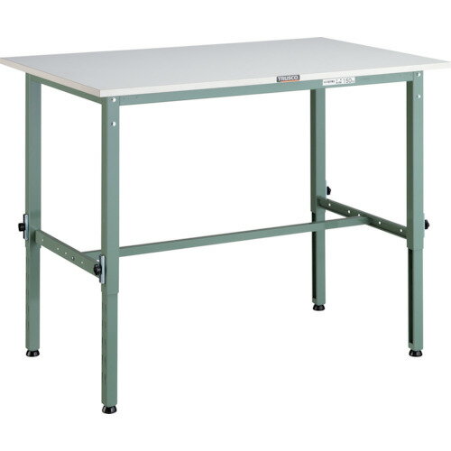 ■TRUSCO 軽荷重作業台高さ調節式(150kg)AEM型 900X600XH650〜950 基本タイプ グリーン色 AEM0960(2850958)[法人限定][直送元]